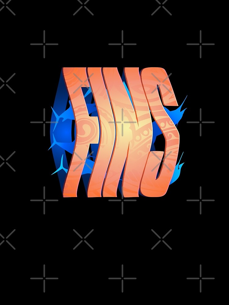 Fins Text design with Billfish by iColor4U