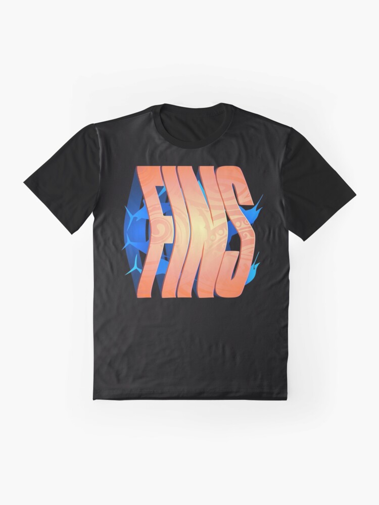 Alternate view of Fins Text design with Billfish Graphic T-Shirt