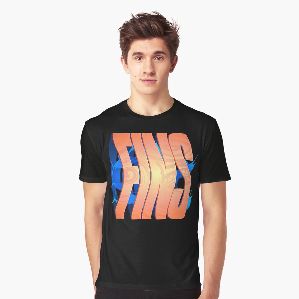Fins Text design with Billfish Graphic T-Shirt