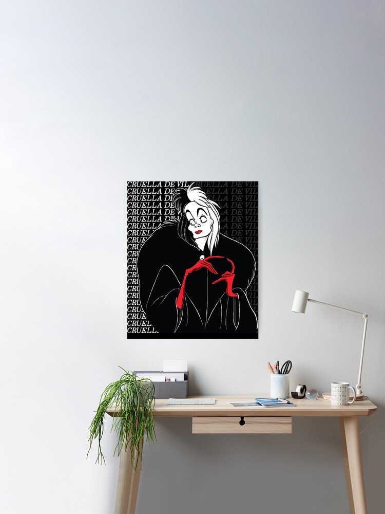 Cruella Art Print Cruella De Vil Poster Quote Villain Gifts 