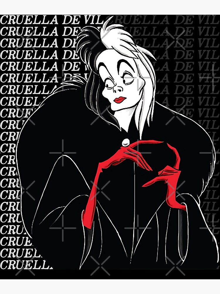 Cruella Art Print Cruella De Vil Poster Quote Villain Gifts 