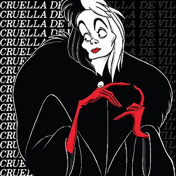 Cruella Art Print Cruella De Vil Poster Quote Villain Gifts 