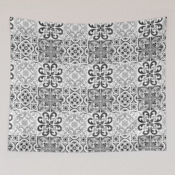Item preview, Sicilian tiles,mediterranean,mosaic,black and white  designed and sold by MariaMarinova.