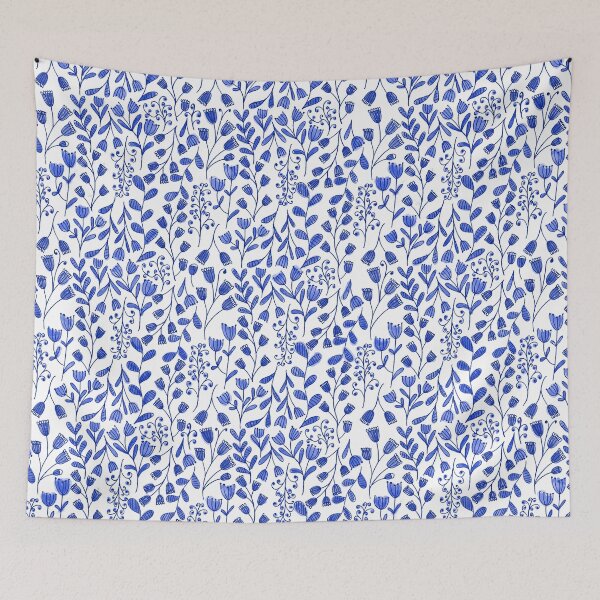 Item preview, Delft Blue Floral Pattern designed and sold by MojDesign.
