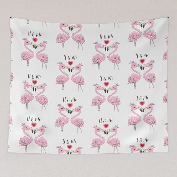 Item preview, Flamingoes in love | gift for bird lovers | flamingo design designed and sold by Arteartz.