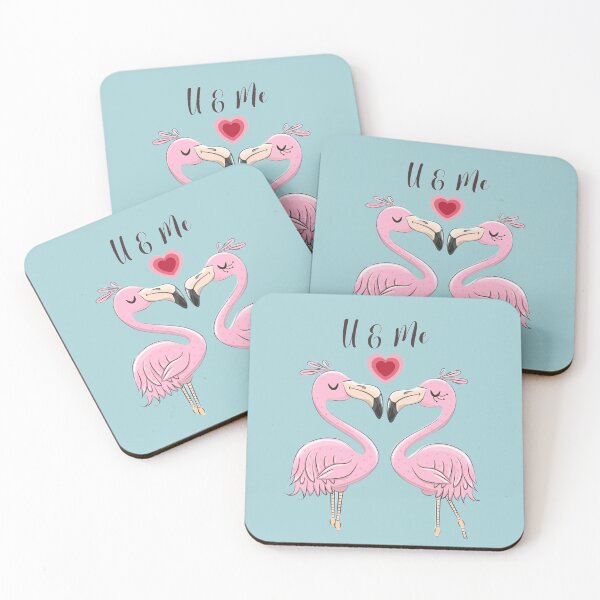 Item preview, Flamingoes in love | gift for bird lovers | flamingo design designed and sold by Arteartz.