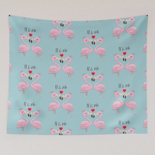 Item preview, Flamingoes in love | gift for bird lovers | flamingo design designed and sold by Arteartz.