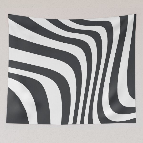Item preview, Anthracite grey and white wavy lines geometric pattern designed and sold by by-jwp.