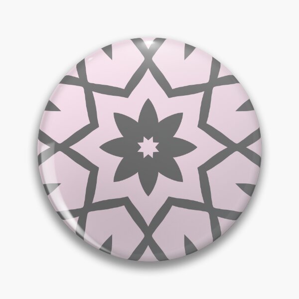 Item preview, Star Flower Pattern in Gray and Pale Pink designed and sold by KeksWorkroom.