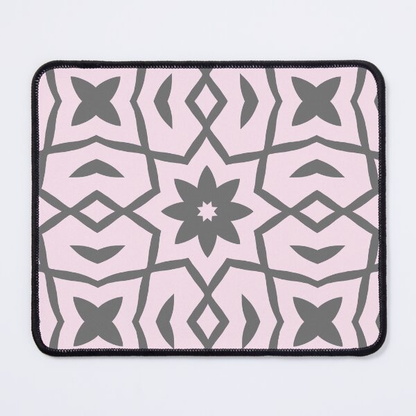 Item preview, Star Flower Pattern in Gray and Pale Pink designed and sold by KeksWorkroom.