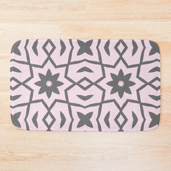 Item preview, Star Flower Pattern in Gray and Pale Pink designed and sold by KeksWorkroom.