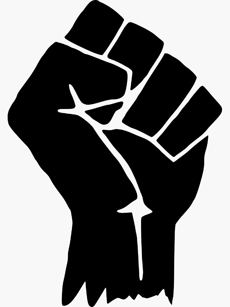 "Fist of solidarity - BLM" Sticker for Sale by executedigital | Redbubble
