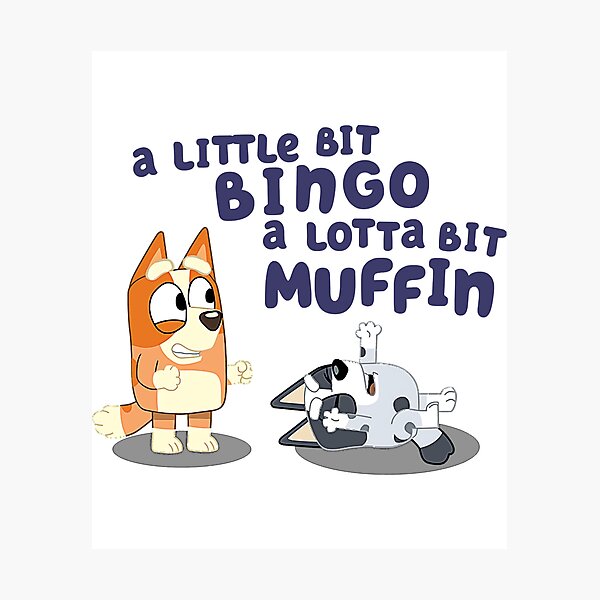 "muffin blueys, blueys and bingo, blueys kids dog" Photographic Print