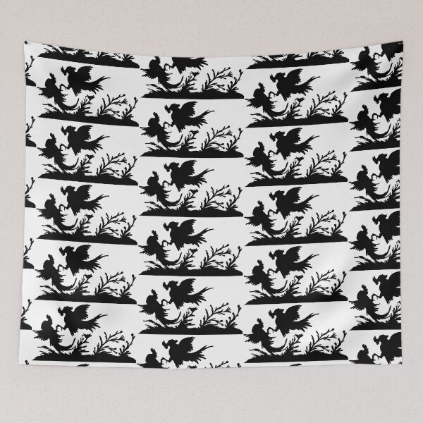 Item preview, Fairytale Germany cockfight silhouette black designed and sold by G-M-Designs.