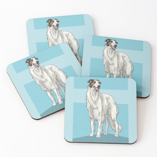 Item preview, Cute Borzoi Dog | Blue Background designed and sold by shirinsart.