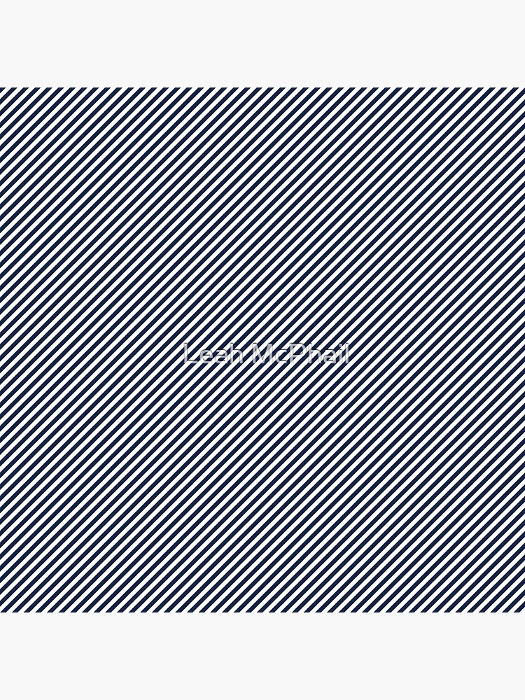 Navy and White Diagonal Stripes by LeahMcPhail