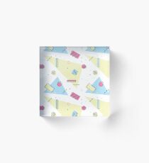 Retro Memphis Pattern Design Acrylic Block