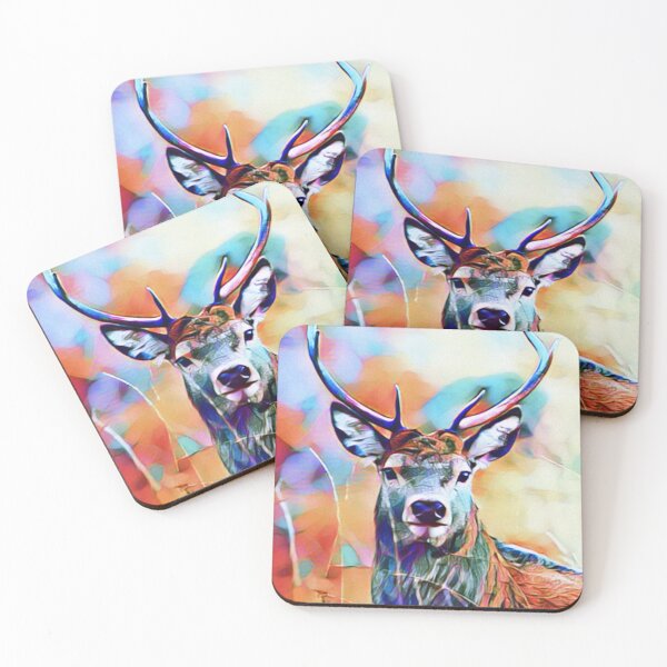 Item preview, Deer Portrait Abstract Painting Art Design designed and sold by WildMuse44.