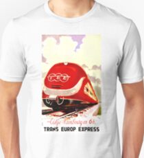 Trans Europe Express, railway, train, red, travel poster Unisex T-Shirt