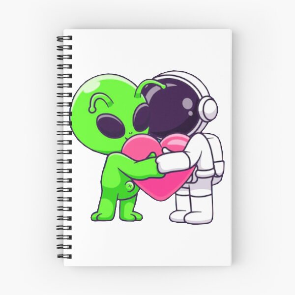 Item preview,  Cute astronaut and alien hugging love cartoon designed and sold by BEAUTY ⭐⭐⭐⭐⭐.