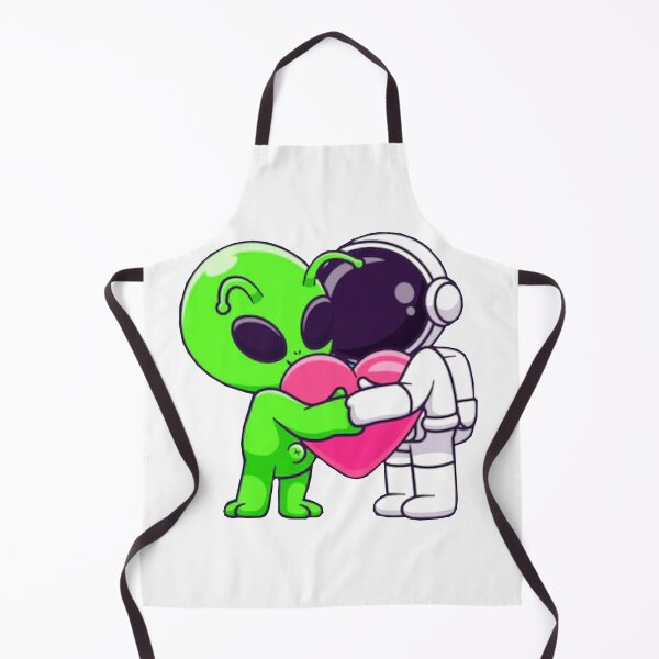 Item preview,  Lindo astronauta y extraterrestre abrazando dibujos animados de amor designed and sold by BEAUTY ⭐⭐⭐⭐⭐.