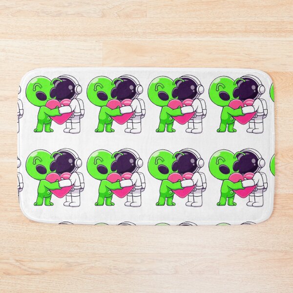 Item preview,  Lindo astronauta y extraterrestre abrazando dibujos animados de amor designed and sold by BEAUTY ⭐⭐⭐⭐⭐.