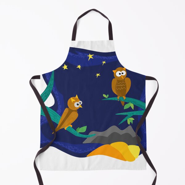 Item preview, design drawing of two owls playing in the dark designed and sold by galleryyans.