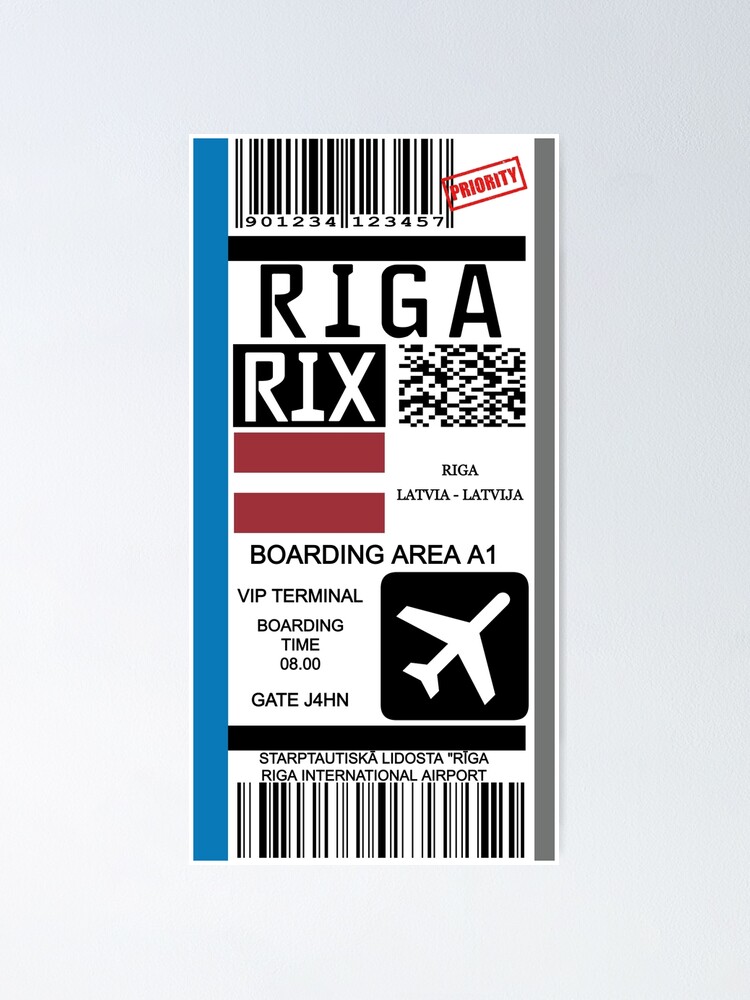 "Riga Latvia republic travel ticket" Poster for Sale by JDWalkerco