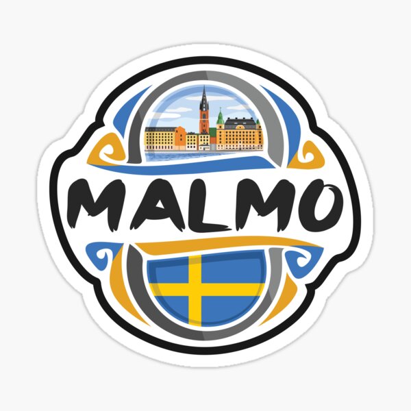 Item preview, Malmo Sweden Flag Badge Travel Souvenir Stamp designed and sold by TeeHome.