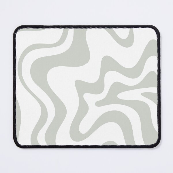 Item preview, Retro Liquid Swirl Abstract Pattern in Light Grey Sage and White designed and sold by kierkegaard.