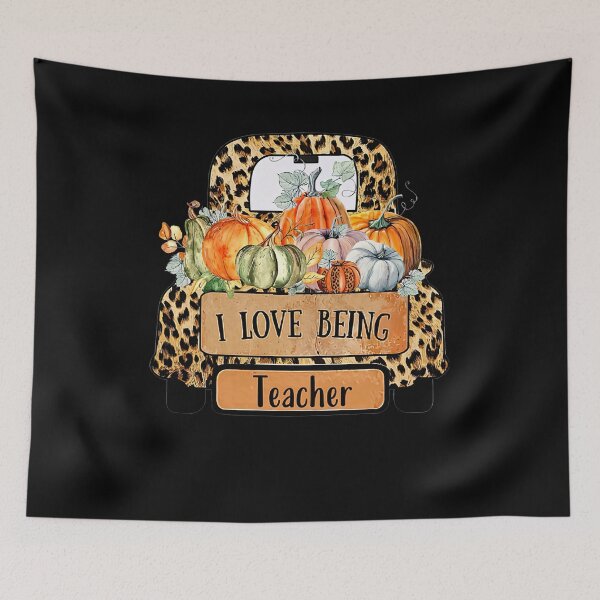 Item preview, I Love Being Teacher Halloween Pumpkin funny quotes spooky scary vintage retro designed and sold by elizabethdawnn.