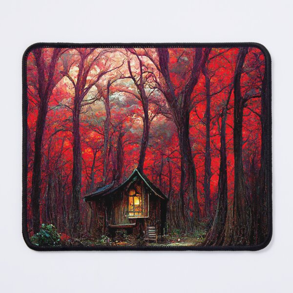 Item preview, Cabin in the woods with Blood red trees designed and sold by Art-Hausen.