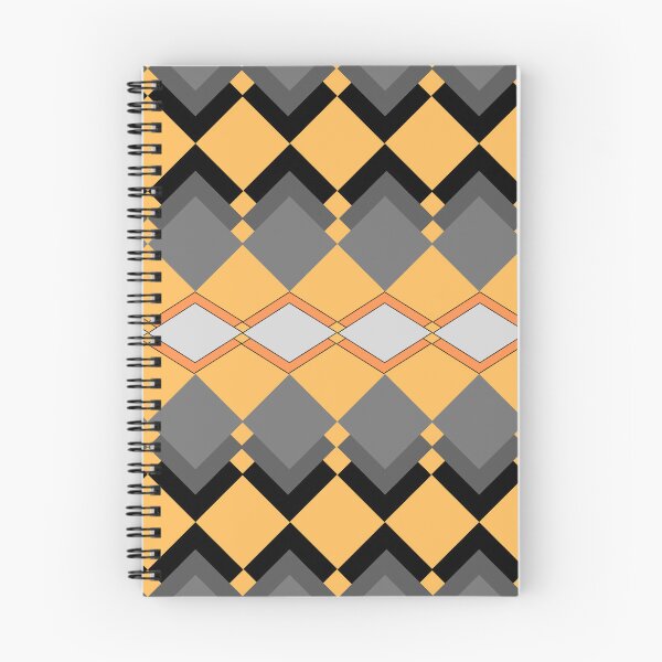 Aperçu de l'œuvre Diamond Frenzy, forme de diamant, gris, noir, orange, motif, esthétique, design original, unique créée et vendue par Ellecher23.
