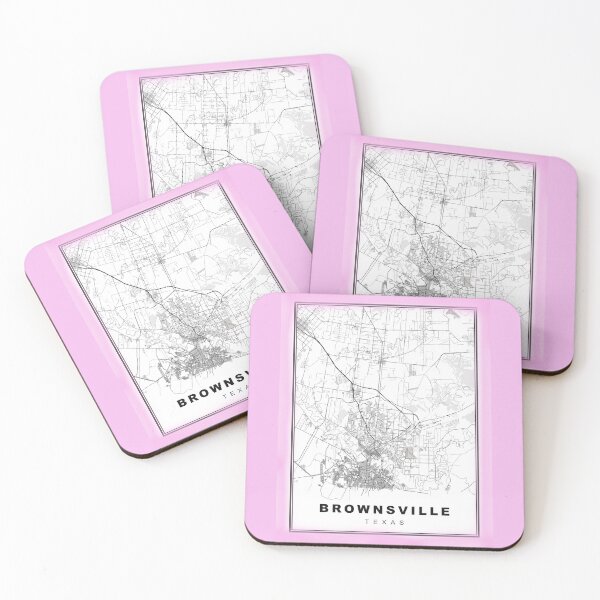 Item preview, Minimalist Pastel Pink Brownsville Map designed and sold by Tamas Das.