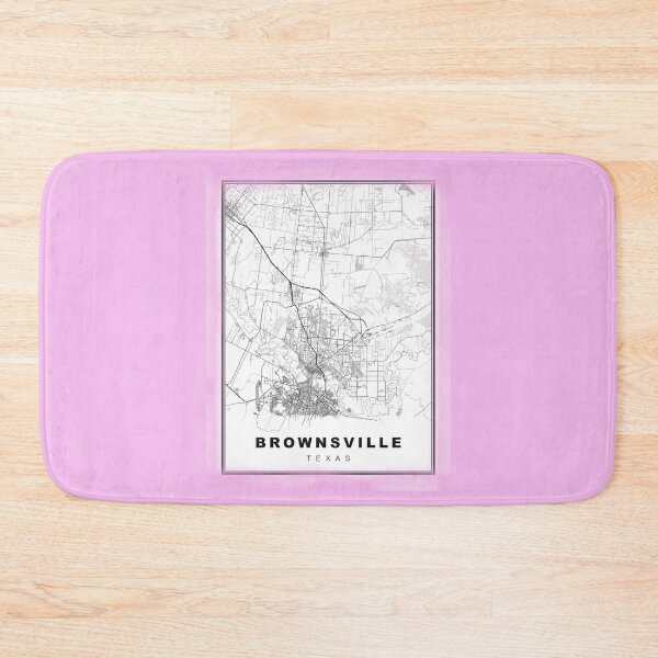 Item preview, Minimalist Pastel Pink Brownsville Map designed and sold by Tamas Das.