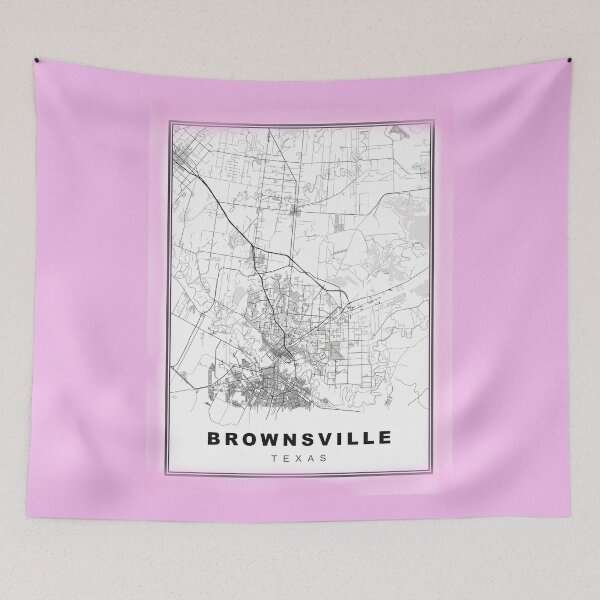 Item preview, Minimalist Pastel Pink Brownsville Map designed and sold by Tamas Das.