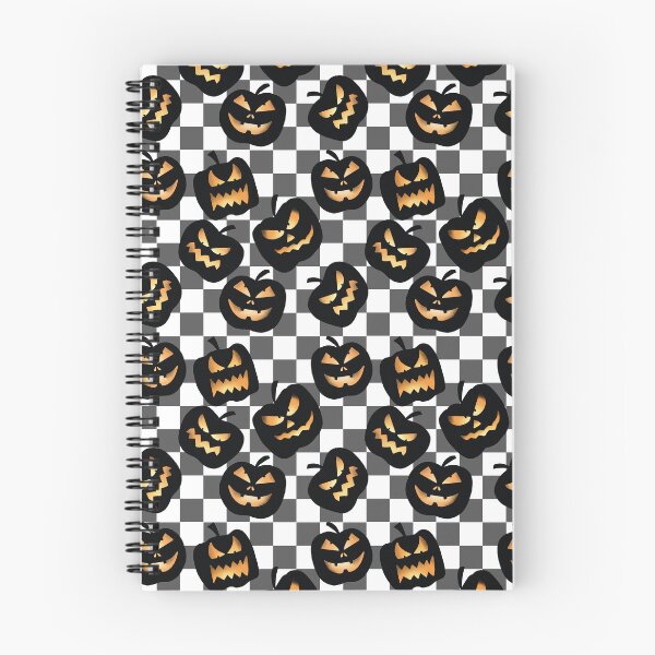 Item preview, Y2K Checkerboard Halloween Pumpkins in Grey designed and sold by KathrinLegg.