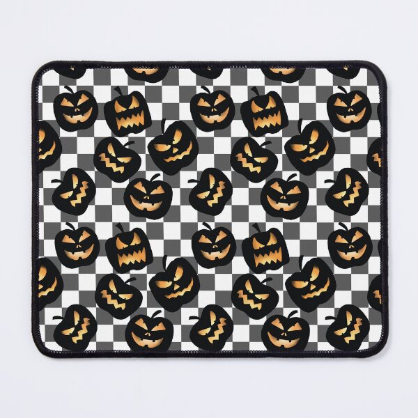 Item preview, Y2K Checkerboard Halloween Pumpkins in Grey designed and sold by KathrinLegg.