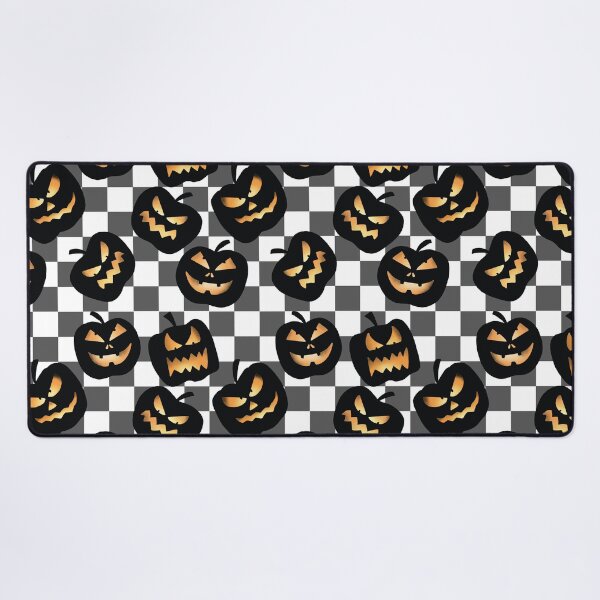 Item preview, Y2K Checkerboard Halloween Pumpkins in Grey designed and sold by KathrinLegg.
