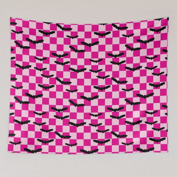 Item preview, Checkerboard Halloween Bats in Hot Pink designed and sold by KathrinLegg.