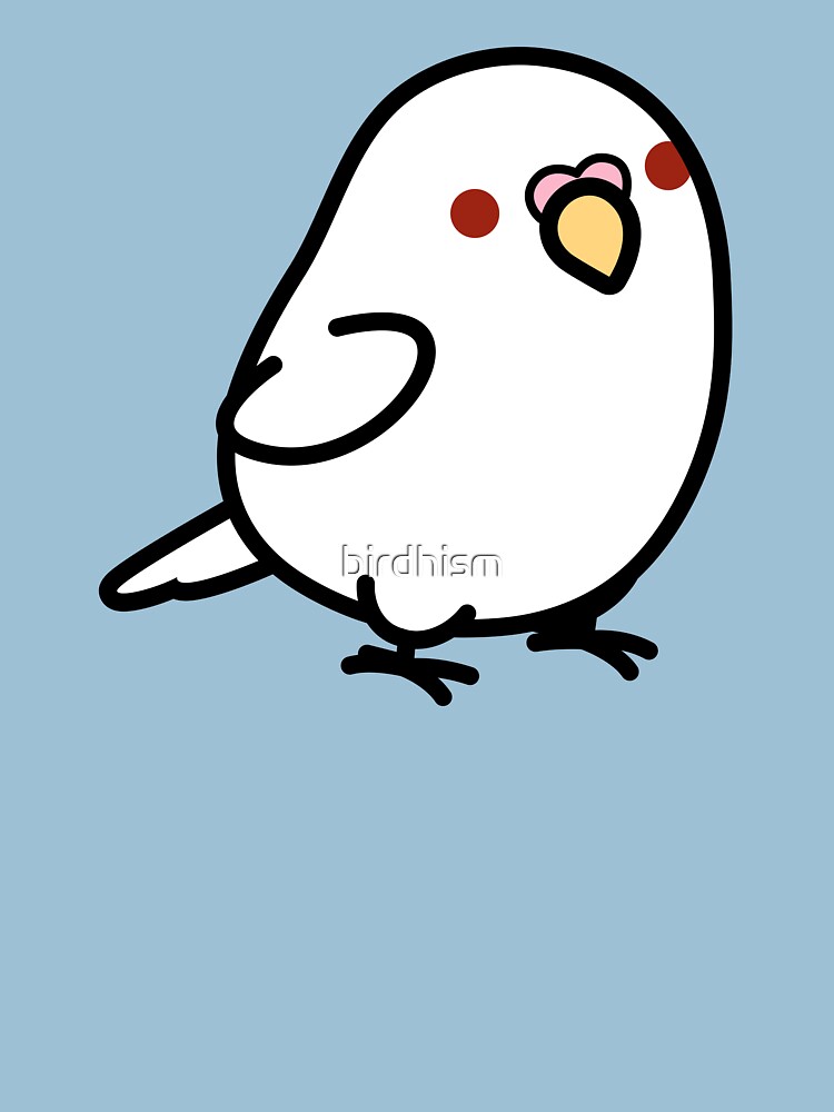 Chubby White Albino Budgie by birdhism