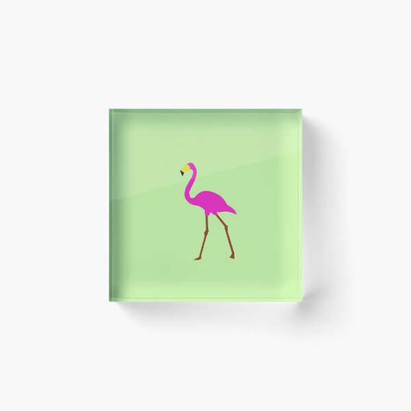 Aperçu de l'œuvre Flamenco rosa sobre verde créée et vendue par The Red Umbrella Shop.