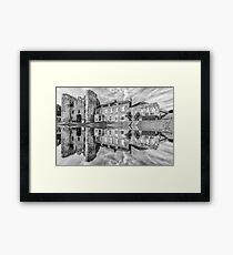 Tonbridge Castle Reflections (black and white) Framed Print