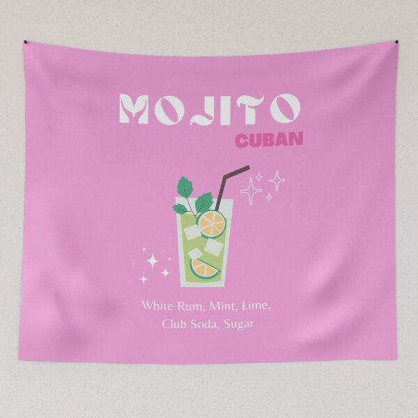 Item preview, Mojito, Cocktail, Drinks, Cocktail Art, Pink Cocktail, Preppy, Preppy Room, Pink designed and sold by Magic Love Art Print.