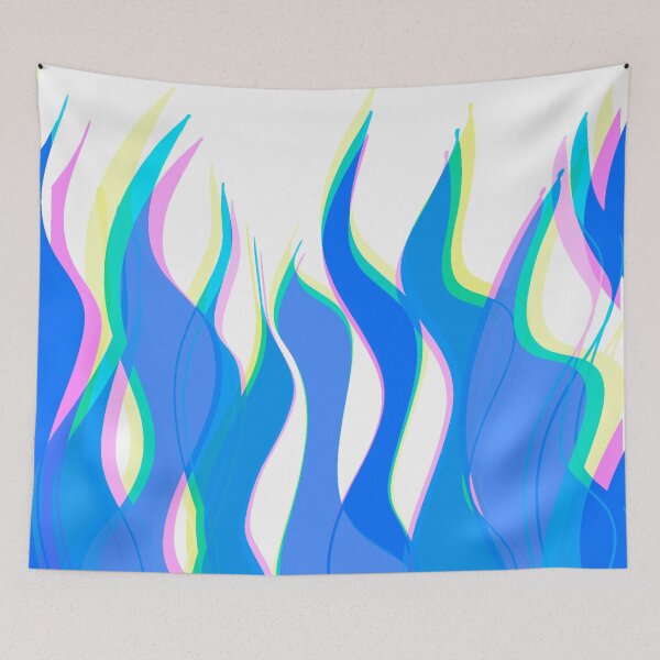 Item preview, Dark Blue Multicolor Flames Pattern designed and sold by theprintedclub.