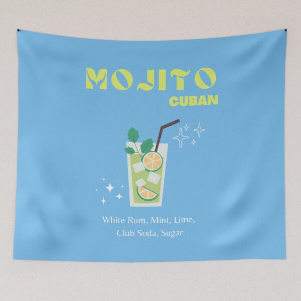 Item preview, Mojito, Cocktail, Drinks, Cocktail Art, Colorful Cocktail, Preppy, Blue designed and sold by Magic Love Art Print.
