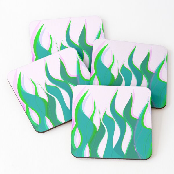 Item preview, Green and Pink Multicolor Flames Pattern designed and sold by theprintedclub.