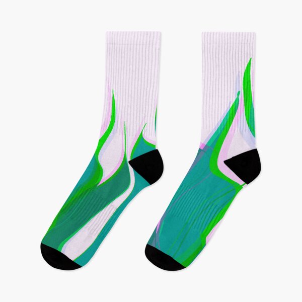 Item preview, Green and Pink Multicolor Flames Pattern designed and sold by theprintedclub.