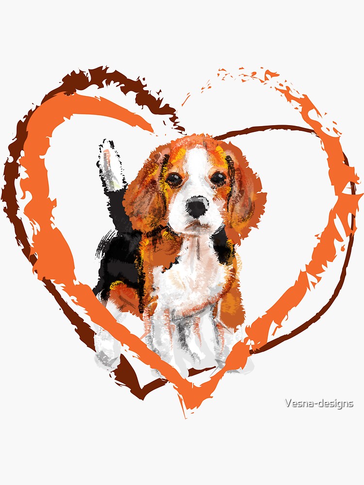 "Cute Beagle puppy" Sticker for Sale by Vesnadesigns Redbubble