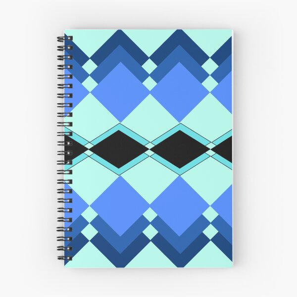 Aperçu de l'œuvre Diamond Frenzy 2, forme de diamant, bleu, aigue-marine, noir, motif, esthétique, design original, unique créée et vendue par Ellecher23.